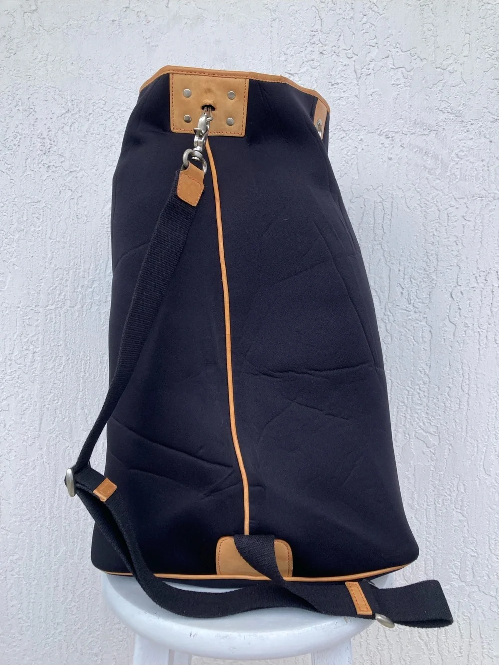 Rare Ikepod x Marc Newson Neoprene & Vachetta Leather Duffle Bag BackpackVintage